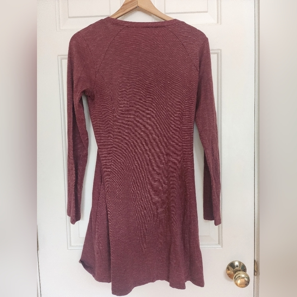Toad & Co Size Small Samba Long Sleeve Dress In Wine Earthy Cruncy Organic - Picture 6 of 6
